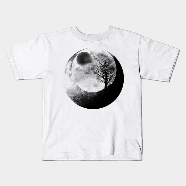 Dark Side of the Moon Kids T-Shirt by Not Meow Designs 